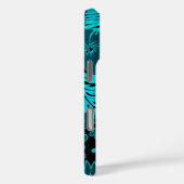 Kona Times Hibiskus Hawaiian Engineered Black Aqua Case-Mate iPhone Hülle (Rückseite / Rechts)