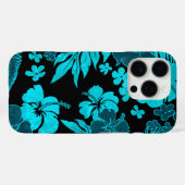 Kona Times Hibiskus Hawaiian Engineered Black Aqua Case-Mate iPhone Hülle (Rückseite (Horizontal))