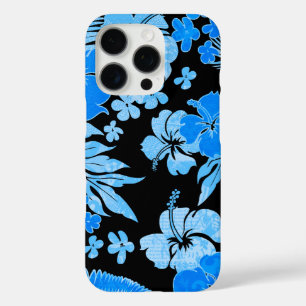 Kona Times Hibiskus Hawaiian Engineered Black Blue iPhone 16 Pro Hülle