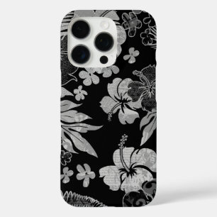 Kona Times Hibiskus Hawaiian Engineered Black Gray iPhone 16 Pro Hülle