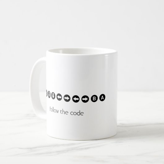 Konami Code-Tasse Kaffeetasse (Vorderseite Links)