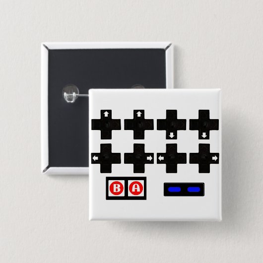 Konami-Kontra-Code Button (Vorne & Hinten)