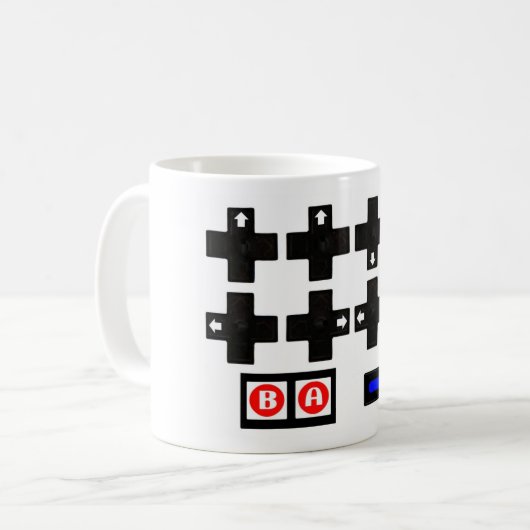 Konami-Kontra-Code Kaffeetasse (Vorderseite Links)