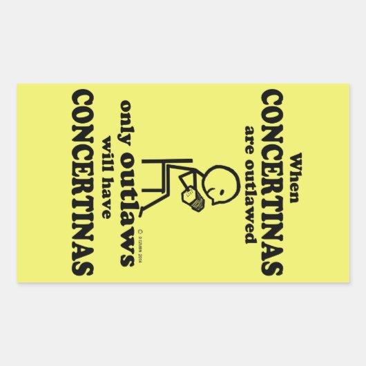 Koncertinas Rechteckheber verboten Rechteckiger Aufkleber (Vorderseite)