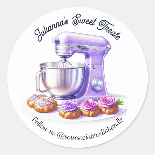 Konditor Brot Bäckerei Gebäck Chef Runder Aufkleber (Vorderseite)