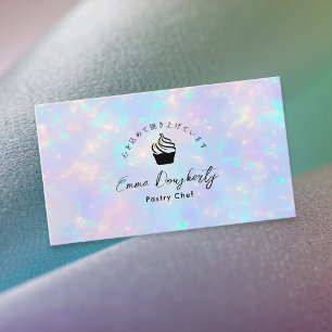Konditor hologener Regenbogen-Cupcake Visitenkarte