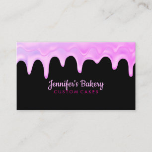 Konditor Pink Black Dripping Cake Bäckerei Visitenkarte