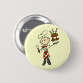Konditor T-Shirts und Geschenke Button (Vorne & Hinten)