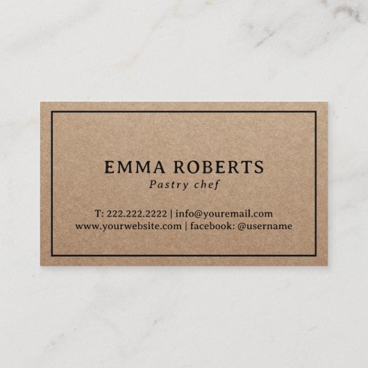 Konditorei Backbäckerei Beutel Logo Rustikale Kraf Visitenkarte (Rückseite)