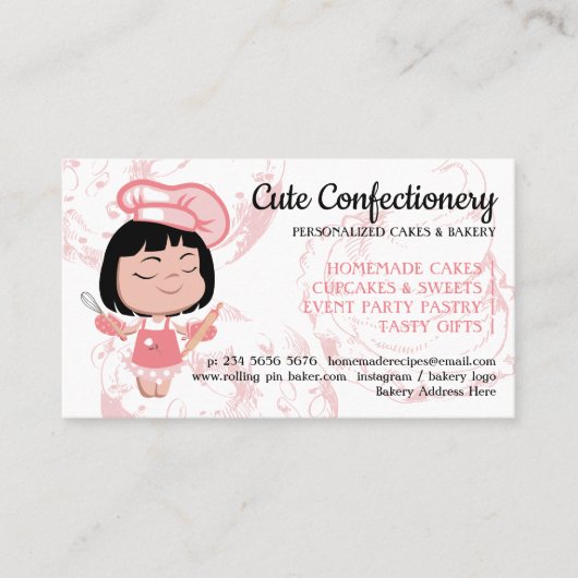 Konditorei Bäckerei Kochrezepte Koch Visitenkarte (Vorderseite)