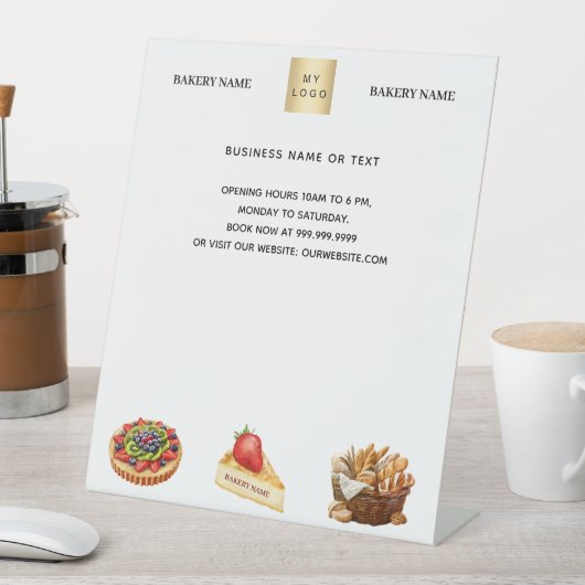 Konditorei Bäckerei Kuchen Brot Logo Menü Preis Sockelschild (In Situ)