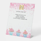 Konditorei Bäckerei rosa Logo Menü Preis Sockelschild (Vorderseite)