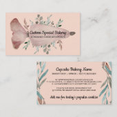 Konditorei Beutel Rosa Rustikales Logo für Bäckere Visitenkarte (Vorne/Hinten)