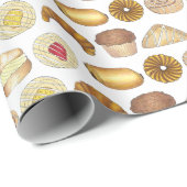 Konditorei Croissant Danish Muffin Backwaren Geschenkpapier (Rolleneckpunkt)