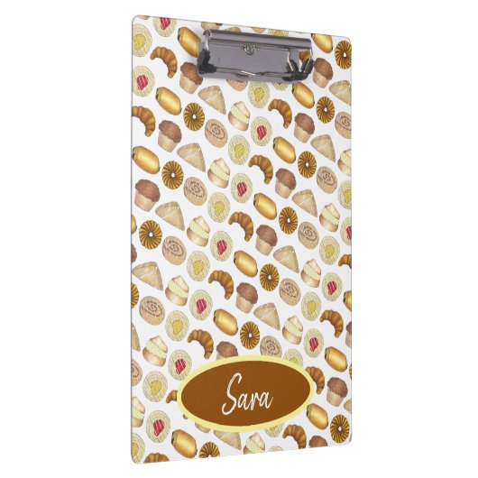 Konditorei Croissant Danish Muffin Backwaren Klemmbrett (Rechts)