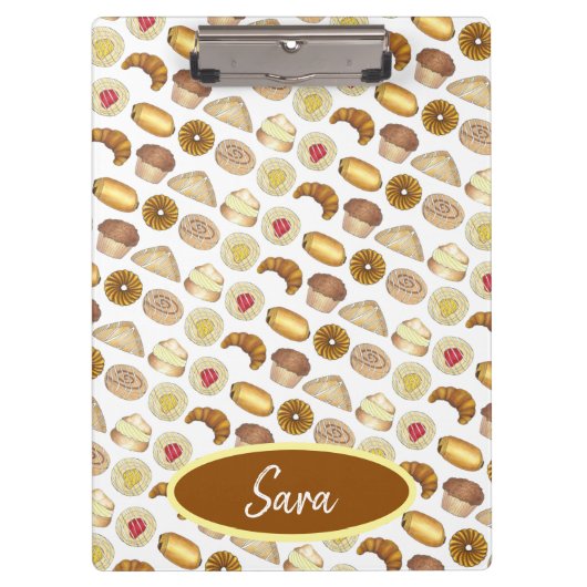 Konditorei Croissant Danish Muffin Backwaren Klemmbrett (Vorderseite)