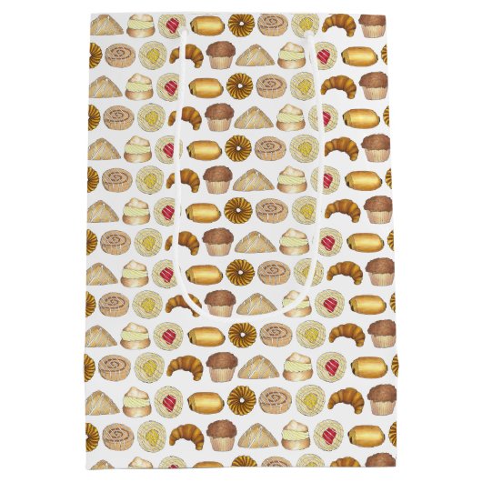 Konditorei Croissant Danish Muffin Backwaren Mittlere Geschenktüte (Rückseite)