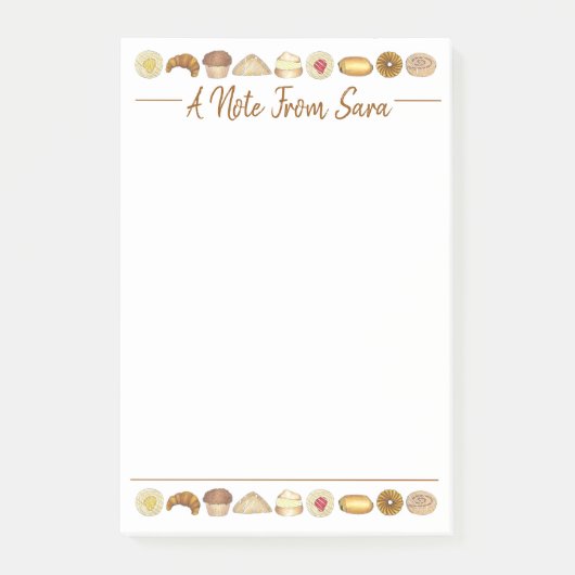 Konditorei Croissant Danish Muffin Backwaren Post-it Klebezettel (Vorderseite)