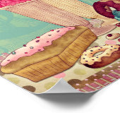 Konditorei Cupcake Patisserie Bäckerei Sign Poster (Ecke)