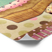 Konditorei Cupcake Patisserie Bäckerei Sign Poster (Ecke)