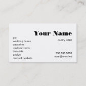 Konditorei Dessert Backen Business Marketing Visitenkarte (Rückseite)