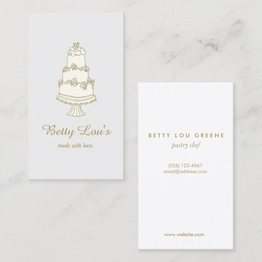 Konditorei für Hochzeiten Visitenkarte (Vorne/Hinten)