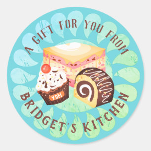 Konditorei für Nachspeisen aus der Küche Runder Aufkleber