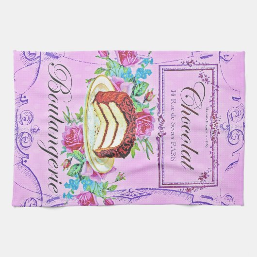 Konditorei für viktorianische Schokoladenkuchen Geschirrtuch (Horizontal)