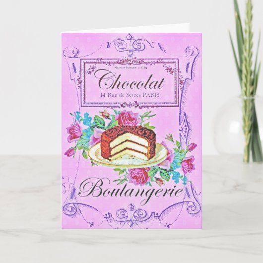 Konditorei für viktorianische Schokoladenkuchen Karte (Vorderseite)