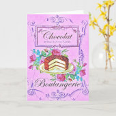 Konditorei für viktorianische Schokoladenkuchen Karte (Gelbe Blume)