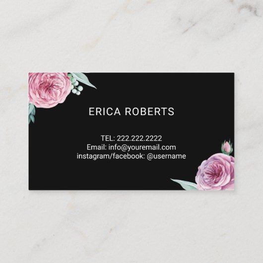 Konditorei Koch Backbäckerei Moderne Blumentypogra Visitenkarte (Rückseite)