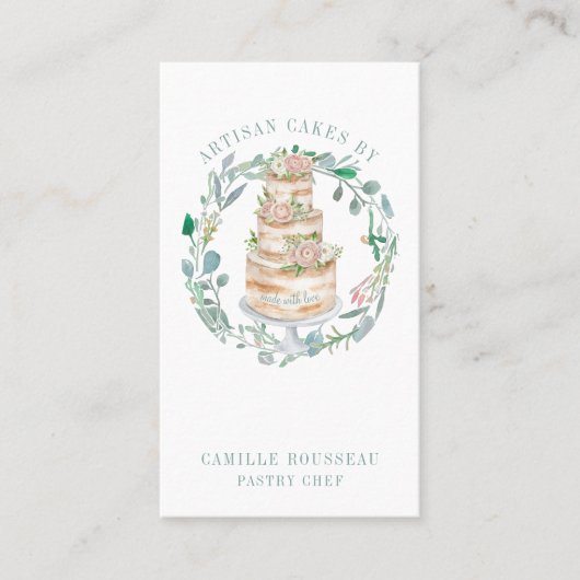Konditorei Koch Bäckerei Baker Eleganter Kuchen Visitenkarte (Vorderseite)