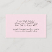 Konditorei Koch Bäckerei Cupcake Coquette Rosa Kir Visitenkarte (Rückseite)
