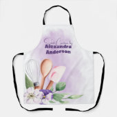 Konditorei Koch Backtriebmittel Lila Wasserfarbe Schürze (Vorderseite)