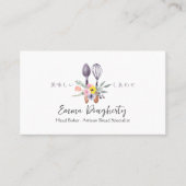 Konditorei Koch Backutensil Blumenstrauß rustikal Visitenkarte (Vorderseite)