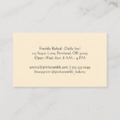 Konditorei Koch Cookie Baker Biscuit Wasserfarbe R Visitenkarte (Rückseite)