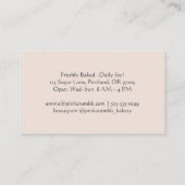 Konditorei Koch Cupcake Chocolate Herz Wasserfarbe Visitenkarte (Rückseite)