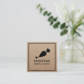 Konditorei Koch Cupcake Kuchen Bäckerei Rustikale Quadratische Visitenkarte (Stehend Vorderseite)