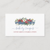 Konditorei Koch hausgemachte Bäckerei Blue Red Blu Visitenkarte (Vorderseite)