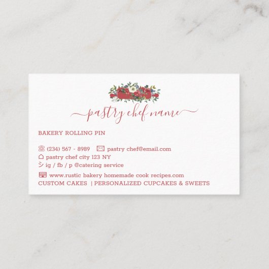 Konditorei Koch hausgemachte Bäckerei Burgund Blum Visitenkarte (Rückseite)