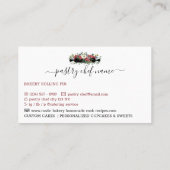 Konditorei Koch hausgemachte Bäckerei Schwarz Rote Visitenkarte (Rückseite)