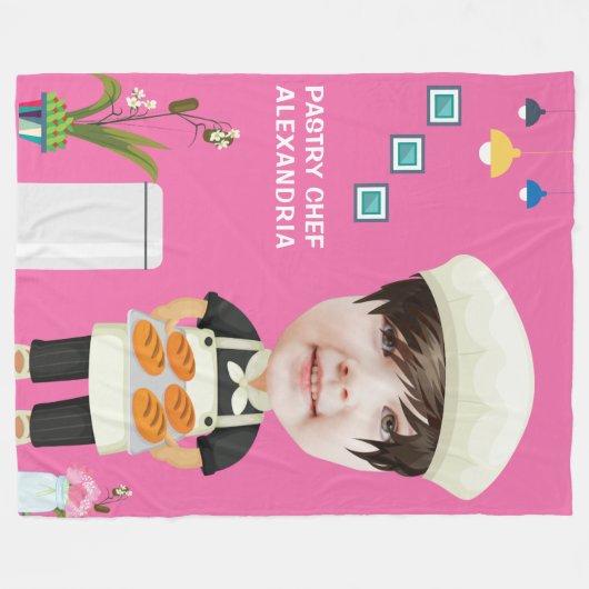 Konditorei Koch Kopf in Hole Bester Keks Geburtsta Fleecedecke (Vorderseite (Horizontal))