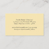 Konditorei Koch Lemon Cupcake Wasserqualität Visitenkarte (Rückseite)