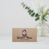 Konditorei Koch Niedlich Cupcakes Rustic Kraft Bäc Visitenkarte (Stehend Vorderseite)