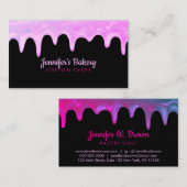 Konditorei Koch Pink Black Drilling Cake Bäckerei Visitenkarte (Vorne/Hinten)