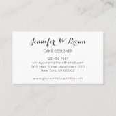 Konditorei Koch Wasserfarbe Handgezogene Sonnenblu Visitenkarte (Rückseite)