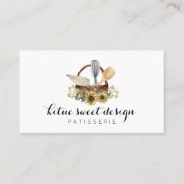Konditorei Koch Wasserfarbe Handgezogene Sonnenblu Visitenkarte