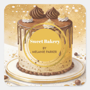 Konditorei Quadratischer Aufkleber