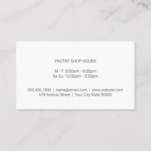 Konditoreien und Bestandteile Visitenkarte (Rückseite)