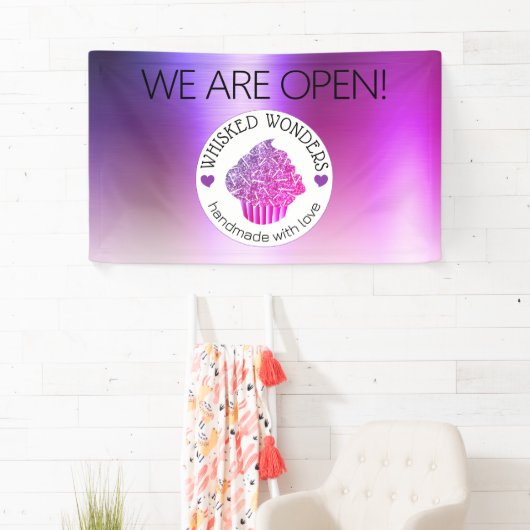 Konditorgebäck Glitzer Rosa Lila Banner (Insitu)